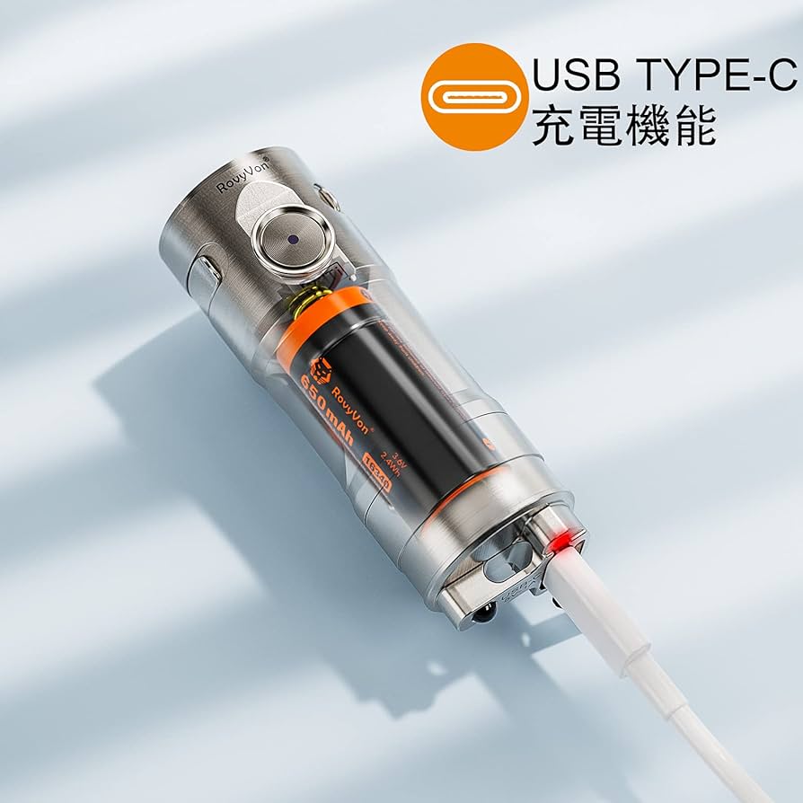 色:S3赤RovyVon S3 6500K キーホルダー型懐中電灯、ポケット